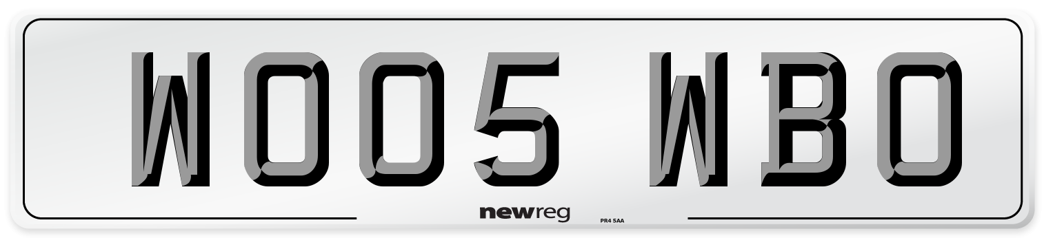 WO05 WBO Number Plate from New Reg